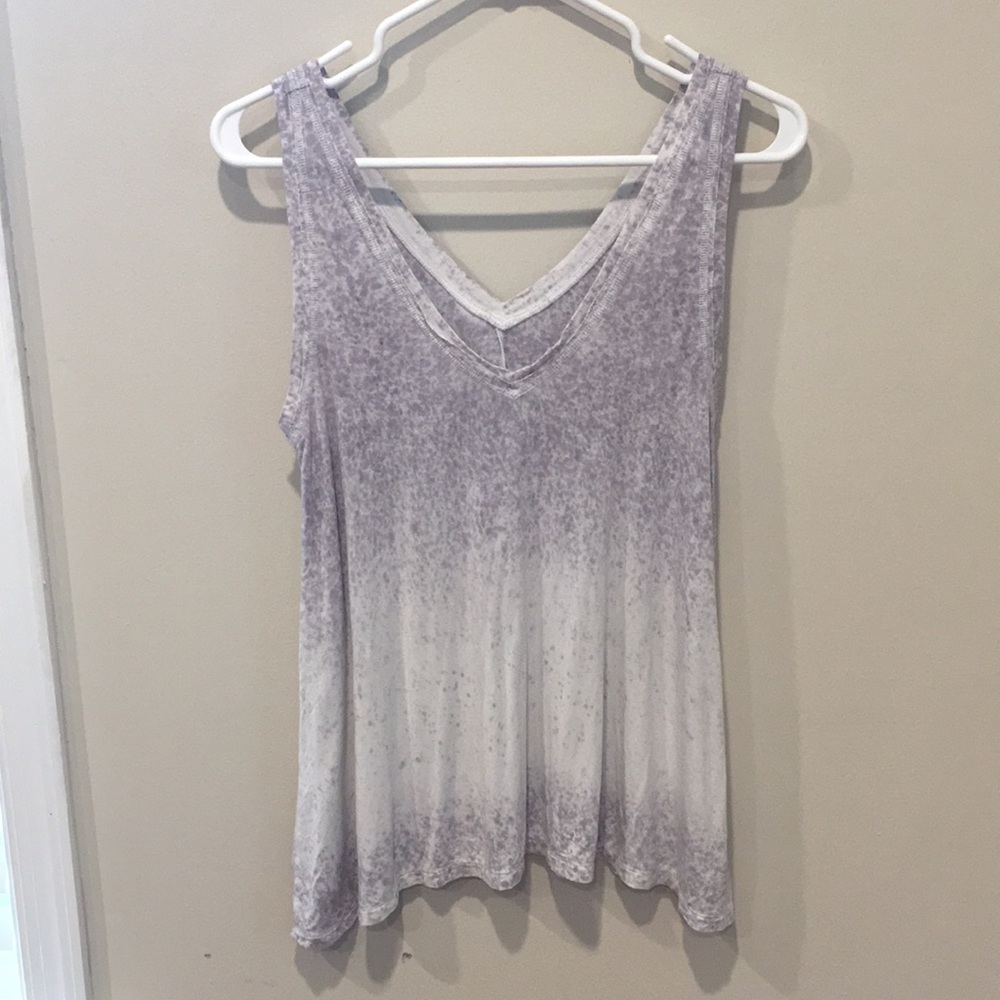 White with purple tank top